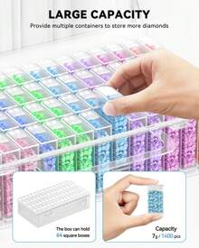 ARTDOT 64 Jars Storage Containers Art Kits Adults, Portable Storage Organizer With Sticker Labels Painting Accessories And Tools