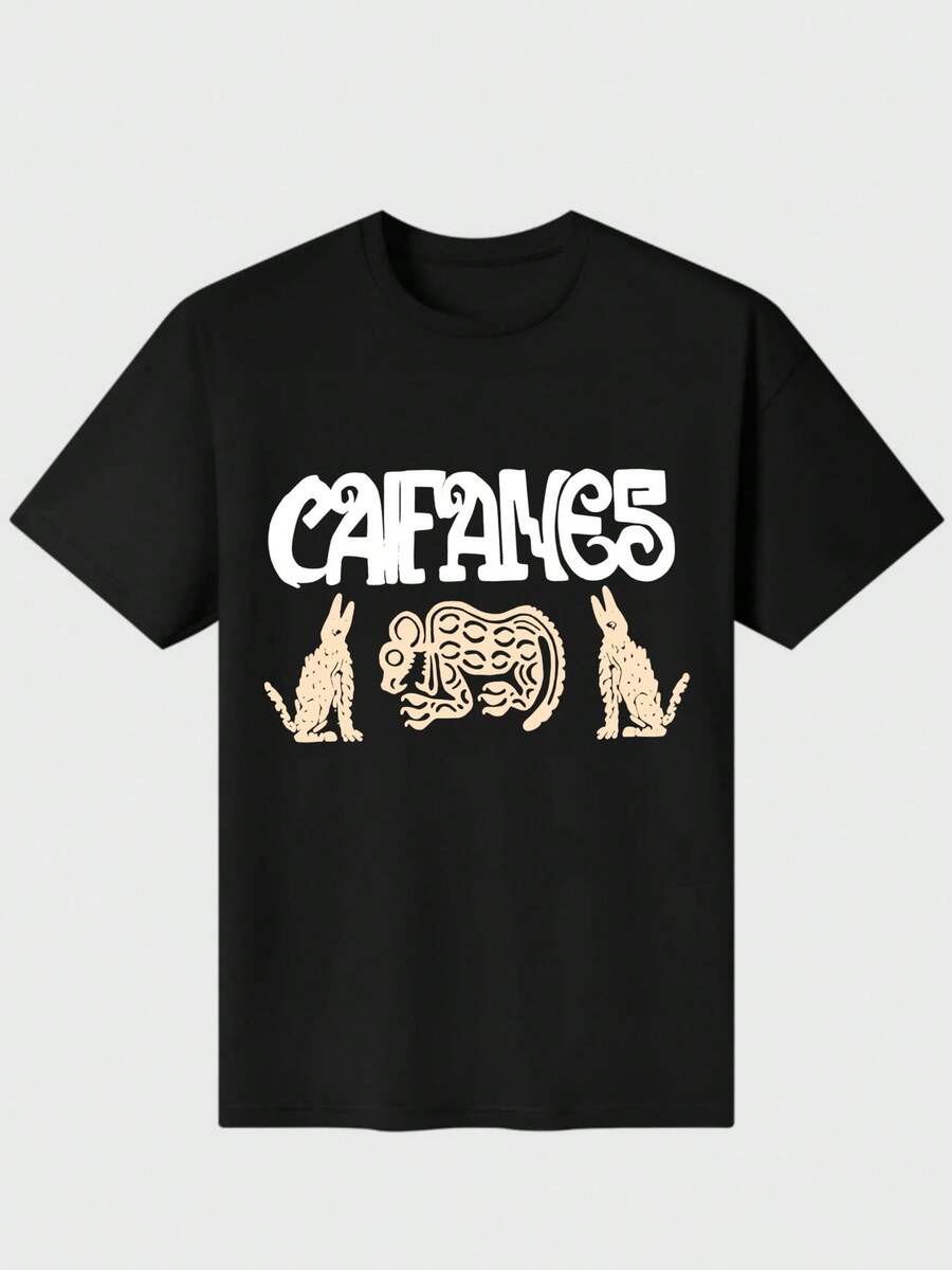 Caifanes - Rock En Español Jaguares T Shirt   Casual Digital Print 220g Pure  Heavy 100% Cotton T Shirt - Black - View 1