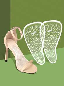 1 双女士隐形足弓支撑高跟鞋垫，自粘防滑柔软前脚掌垫，带弹性