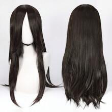 40英寸短款合成假发，带刘海，男女通用，适合男士佩戴，层次感直发，无胶耐热纤维，高密度，外观自然