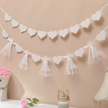 1 cái "Cô dâu tương lai" Biểu ngữ hình trái tim trang trí tiệc cưới - trắng - Xem 2