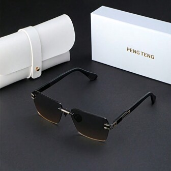 Nuevas gafas de moda polarizadas sin marco, de gran tamaño y con montura de metal, adecuadas para viajar, conducir, la playa, pescar