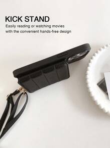 1pc Black Wallet-Style Detachable Shoulder Strap Phone Case With Card Slots & Lanyard Compatible With IPhone 16e/11 Pro Max, IPhone 12 Pro Max, IPhone 13 Pro Max, IPhone 14 Pro Max, IPhone 14 Plus, IPhone 15, IPhone 15 Pro Max, Galaxy S20 Ultra, Galaxy S21 Plus, Galaxy S21 Ultra, Galaxy S22 Plus, Galaxy S23/S24/S25 Ultra, Pixel 5A 5G, Pixel 6 Pro, Pixel 7 Pro, Pixel 8 Pro, Xperia Ace III, Xperia 1 V, Xperia 5 V, Xperia 10 V Waterproof Shockproof Anti-Fall Scratch Resistant