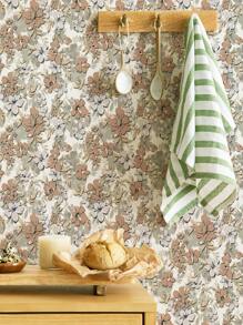 1 pièce Papier peint rétro à motif floral épaissi, autocollant mural amovible imperméable, convient pour la chambre d'enfants, la chambre à coucher, la garderie, la décoration murale du salon, le cabinet, le renouvellement du mobilier