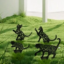 Estatuas y estacas de decoración de jardín metálicas con motivos de gato, perro, gatito, pollo aptas para exterior, resistentes al agua y al óxido, para decoración de jardín y césped, ideales como decoraciones para Día del Padre, Día de la Madre, San Valentín, Navidad, bodas, aniversarios, graduaciones y regalos de inauguración de casa.