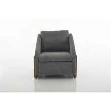 Yabihome Chenille Fabric Modern Upholstered Armchair With Wooden Side Frame , Accent Leisure Chair With Cushioned Seat And Backrest For Living Room, Bedroom