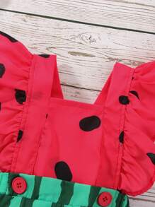 Newborn Baby Rompers - Red - View 3