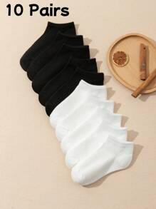 5/10/20 Đôi tất cổ cao bằng cotton trơn màu cho trẻ em/trẻ mới biết đi, đi học, thể thao, sử dụng hàng ngày - Nhiều màu - Xem 40