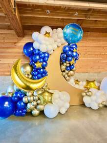 1 件/109 件斋月拱门气球装饰套装，包括新月铝箔气球、星形气球、五彩纸屑，适用于开斋节派对、节日庆典、斋月吉祥、斋月快乐、开斋节快乐主题装饰 - 彩色 - 查看 7