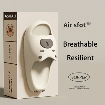 ASHALI Ciabatte da donna con design capibara beige, ciabatte interne antiscivolo con suola spessa, sandali unisex carini