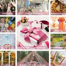 1PC Rainbow Satin Ribbon Fabric Satin Ribbon Rainbow Ribbon Set 1 Inch X 25 Yards Thin Satin Ribbon Rainbow Color For Crafts Bows Gift Wrapping Wedding Decoration And DIY Handmade - Multicolor - View 4