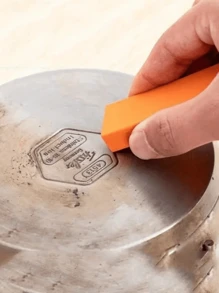 Stainless Steel Scratch Limescale Eraser,Magical Eraser Stainless Steel Stain Limescale Remover, Rubber Rust Cleaning Eraser For Knives & Pans Kitchen, Bathroom, Household (Orange) Perfect For Cleaning And Removing Water Stains And Rust From Appliances And Kitchenware