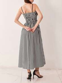 Women Slip Sleeveless Dress Summer Vertical Stripe Print A-Line Party Dress For Vacation Cocktail Beach Streetwear - 彩色 - 查看 6