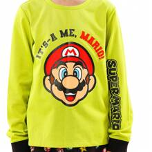 Super Mario Boys Pyjamas |  Long Sleeve Boys' Pyjama Sets | Kids Pjs | Official Merchandise - Green - View 3