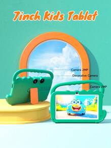 Coopers AT70K 儿童平板电脑 7 英寸幼儿平板电脑，Android 12/SC7731E 4 核 1.3Ghz/2GB RAM 32GB ROM/2.4G WiFi/BT/HD IPS 屏幕/2MP+2MP 双摄像头/3000mAh/家长控制/适用于儿童幼儿、益智视频游戏/带防震外壳（无适配器） - 綠色 - 查看 4