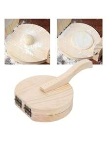 1 pieza Rodillo de masa circular con mango de madera, máquina de hacer pasteles manual multiusos, fácil de usar para envolturas de dim sum, panecillos, pasteles lunares y talla grande