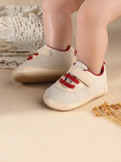 0-12 个月婴儿男童女童室内防滑软底钩环设计学步鞋，幼儿新生儿爬行鞋，春秋