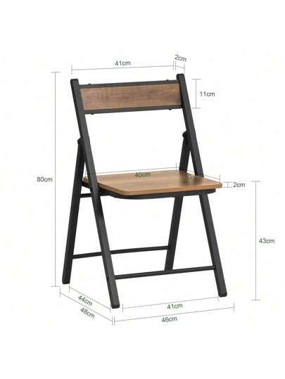 SoBuy FST88 PF Folding Stoel Kitchen Seat Height 43cm Vintage Dimensions (W D): Approx. 46 80 48cm view 2