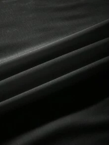 Plus Size Solid Color Round Neck Short Sleeve Simple T-Shirt, Casual Daily Wear - Black - View 4