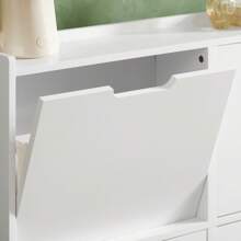 SoBuy 4 Flip-Drawers Shoe Cabinet Shoe Rack Shoe Storage Cupboard Organizer Unit White W100 X D19 X H91cm FSR100-W - White - View 8
