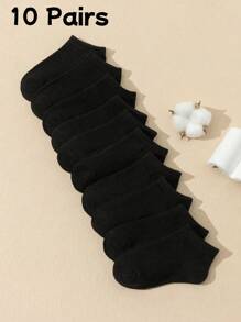 5/10/20 Đôi tất cổ cao bằng cotton trơn màu cho trẻ em/trẻ mới biết đi, đi học, thể thao, sử dụng hàng ngày - Nhiều màu - Xem 23