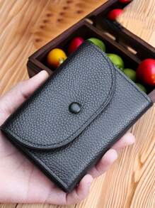 1 Portamonete multifunzionale con texture di litchi, mini portafoglio piccolo con porta carte, in pelle PU morbida