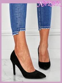 2025新款细尖头高跟鞋，舒适贴合，适合上班通勤，百搭黑色高跟鞋，性感低帮设计，10CM超高跟