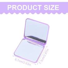 PYAIOVR 2 Stück Kompakter Make-up Spiegel mit 15X Vergrößerung für unterwegs Kleiner Taschenspiegel faltbar und tragbar Lila Beige