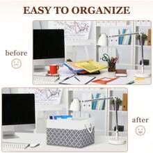 Storage Bins [3-Pack], Foldable Storage Baskets For Organizing Toys, Books, Shelves, Closet, Large Storage Box With Rope Handles, Sturdy Organizer Bins, White & Greyhalloween - Cỏ ba lá xám - Xem 8