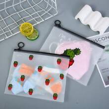4pcs Random Style Large Capacity Cute Transparent Pencil Bags - Perfect For Students & Office Supplies!