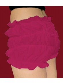 Women Summer Bloomers Shorts Casual Solid Color Ruffles Bow Elastic Short Pants For Vacation Beach Club Streetwear