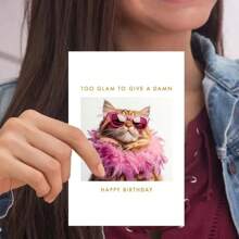 1 cái, Thiệp chúc mừng sinh nhật mèo hài hước, Quà tặng độc đáo cho chủ sở hữu thú cưng, Chất liệu giấy, Thích hợp cho bạn bè, gia đình, người yêu chó/mèo, Lời chúc mừng sinh nhật sáng tạo kèm phong bì - Nhiều màu - Xem 6