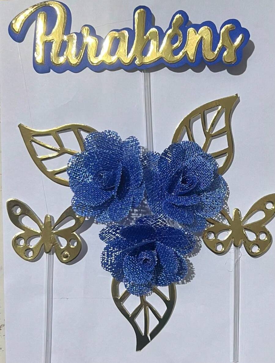 Congratulations Cake Topper Kit - Unit - AZUL REAL/PLUMA - Ver 1