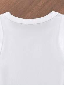 Boys' Summer Outdoor Sports Solid Comfortable Breathable Loose Tank Top, Casual Pure Cotton Sleeveless Undershirt For Children, Essential Wardrobe For Sports, Outdoor Activities And Home Wear - White - View 5