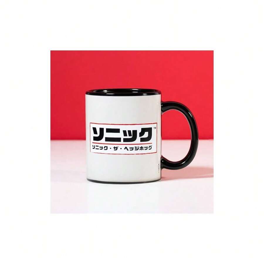 SONIC THE HEDGEHOG Official Sonic Japanese Style Heat Changing Mug - Black and White - View 1