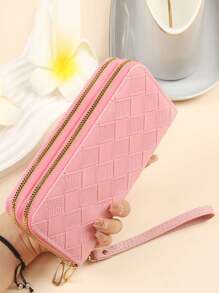 Card Holder Wallet Credit Card Case - Double Layer Women Clutch - Evening Bag - Large Capacity - Solid Color Multi Card Women Wallet - Multifunctional Zipper Quilted Wallet With Strap - Portable Card Holder Coin Purse - Phone Pouch Handbag Gift For Girlfriend Wife Birthday Organized Daily Use For Women Wallet Purse Wallet Long Wallet