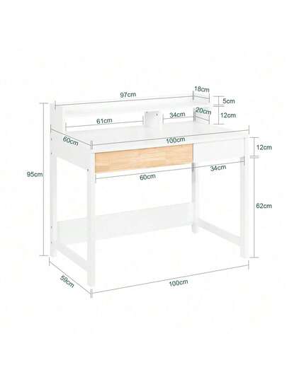 SoBuy Bureau Shelves, Computer Desk, Office Work Home Office, Corner White, Approx. 100x95x59cm (WxHxD), FWT106 view 5