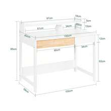 SoBuy Desk With 2 Shelves, Computer Desk, Office Desk, Work Desk For Home Office, Corner Desk, White, Approx. 100x95x59cm (WxHxD), FWT106-W - White - View 5