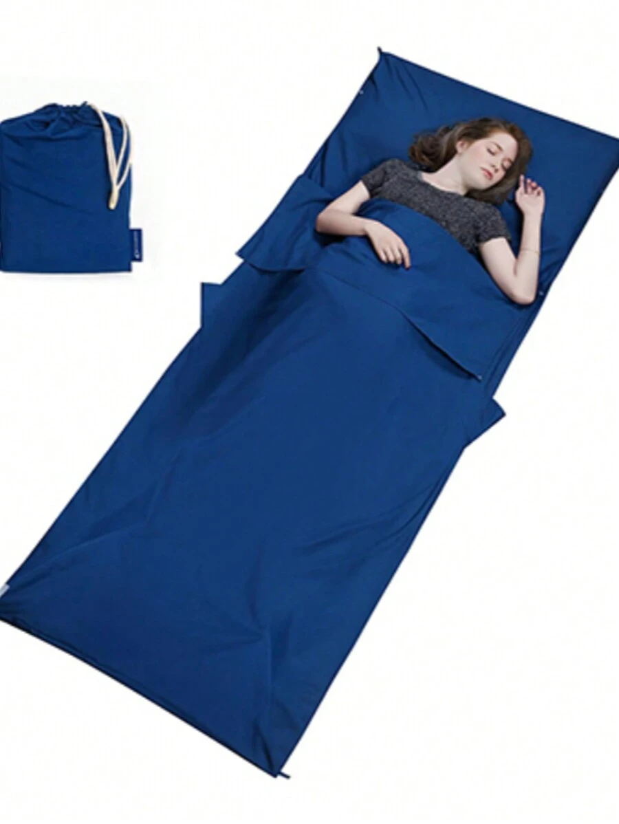 COSANSYS NEW NAVY Travel Sleeping Bag Liner Durable And Super Soft 220 X 90 Cm Roomy Travel Sheet Portable Lightweight For Camping Bed Bag, Hostels, Coaches, Picnic, Trains With Pillow Pockets