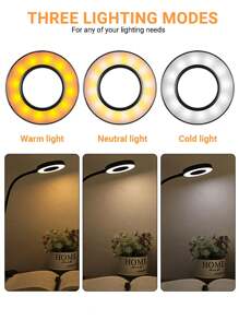 LED-bureaulamp met klemlamp met 3 kleurmodi, 10 helderheidsringen/klemlampen, 360° flexibele zwanenhals, dimbaar, oogbescherming, bureaulamp, USB-bureaulampen voor thuis, op kantoor, in de slaapkamer, in de kamer, om te lezen en te leren (zwart)