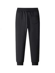 Men's Casual Outdoor Sports Loose Sweatpants - Black - View 4