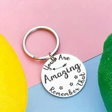 1pc Inspirational Stainless Steel Keychain Bag You Are Amazing, Remember This Is A Motivational Keychain Prepared For Friends And Colleagues Car Accessories Bag Charm School Cute Goth Y2k Halloween Accessories Teachers Day Christmas Gift Ideas Bag Accessories Lanyards With Id Holder Car Accessories Bag Charms