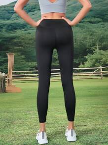 夏季运动休闲日常紧身裤，适合健身房、瑜伽、普拉提、户外跑步，黑色春季款 - 黑色 - 查看 6