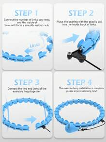 JLoibao Weighted Circle With 24 Links For Adults Weight Loss, Fitness Hoop Plus Size, For Women Smart Exercise Equipment - Blue - View 5