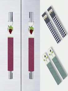 2 szt. Osłona uchwytu lodówki Rękawice na uchwyt lodówki Osłona gałki drzwi Akcesoria do lodówki dwudrzwiowej Premium Fabric Fridge