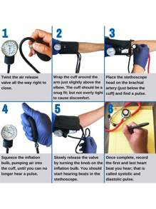 1 件式手动无液血压监测套件，家用双臂双管双头听诊器血压监测仪，带黑色储物盒，携带方便，带听诊器的手动血压袖带，血压监测仪和黑色便携包，带成人袖带和校准工具，适合家庭和商务旅行 - 成人