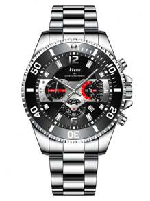 3 件/套男士商务时尚 PU 皮革钱包 + 多功能石英腕表 + 持久留香香水礼盒套装，是情人节或父亲节送给他的完美礼物，大容量多卡槽，商务休闲风格，生日礼物，毕业礼物，父亲节礼物 - 黑色 - 查看 10