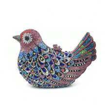 Women Rhinestone Bird Clutch Purse Cute Crystal Evening Bag Wedding Party Purse Handbag - 彩色 - 查看 1