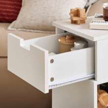 SoBuy Mobile Storage Cabinet Side Cabinet File Cabinet White And Natural W70 X D30 X H61cm FBT134-W - White - View 10