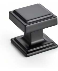 30 Pack Matte Black Square Kitchen Cabinet Knobs,Zinc Solid Drawer Pulls,Farmouse Cabinet Handles For Cupboard, Dresser, Closet And Bathroom, Modern Cabinet Hardware For Cabinets - 30 - View 10